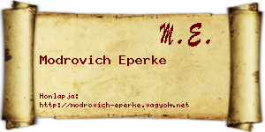 Modrovich Eperke névjegykártya